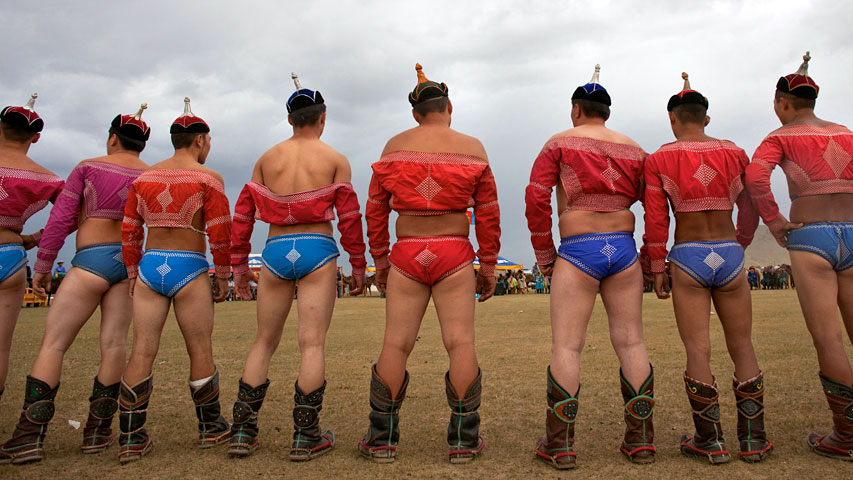 [Interactive:Wrestlers Compete In Naadam]